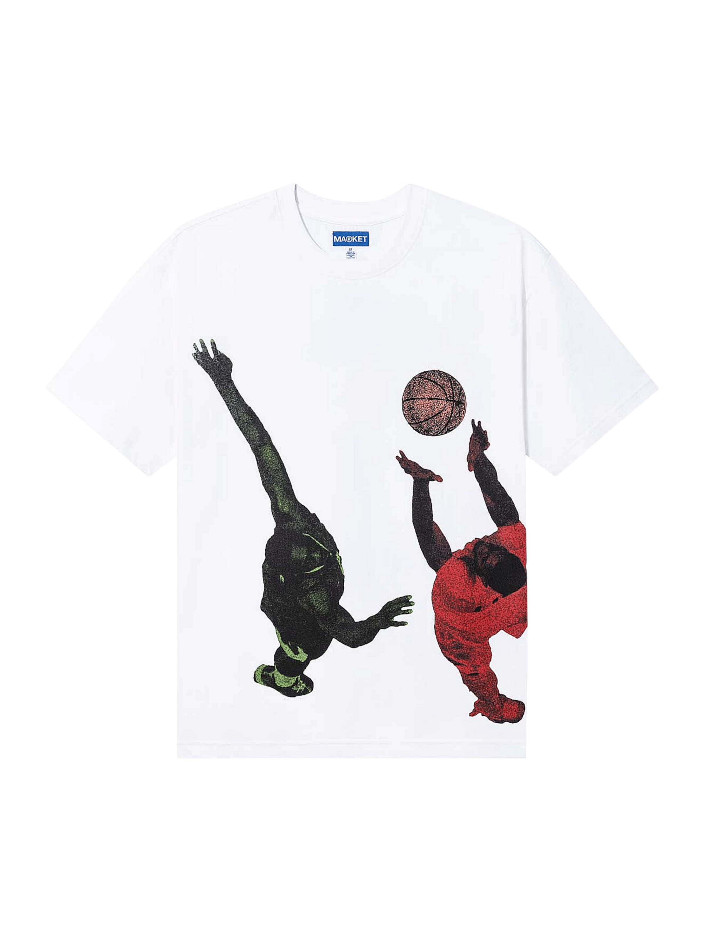 MARKET Funkční tričko 'Jump Ball' – bílá: přední strana
