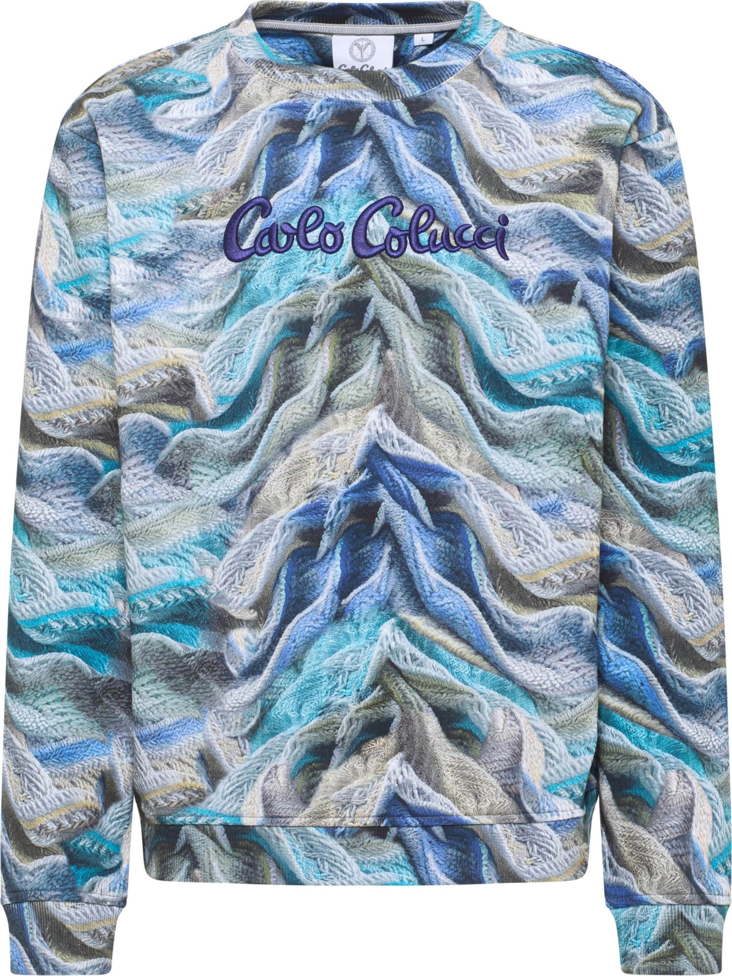 Carlo Colucci Sweatshirt 'Dotti' in Blau: Vorderseite