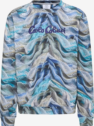 Carlo Colucci Sweatshirt 'Dotti' in Blau: Vorderseite