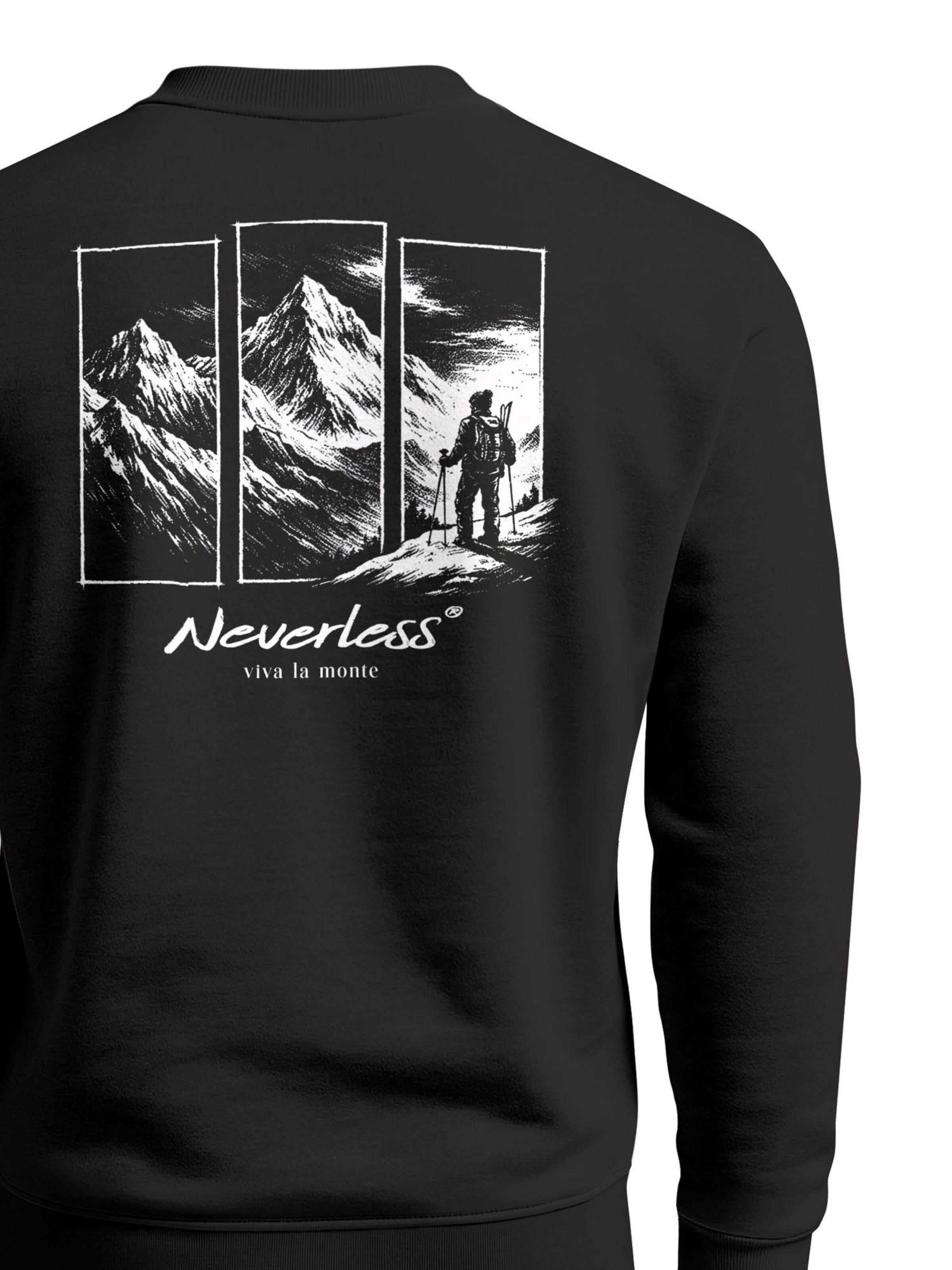 Neverless Sweatshirt 'viva la monte'‌‌‌‌‌‌‌ in Schwarz