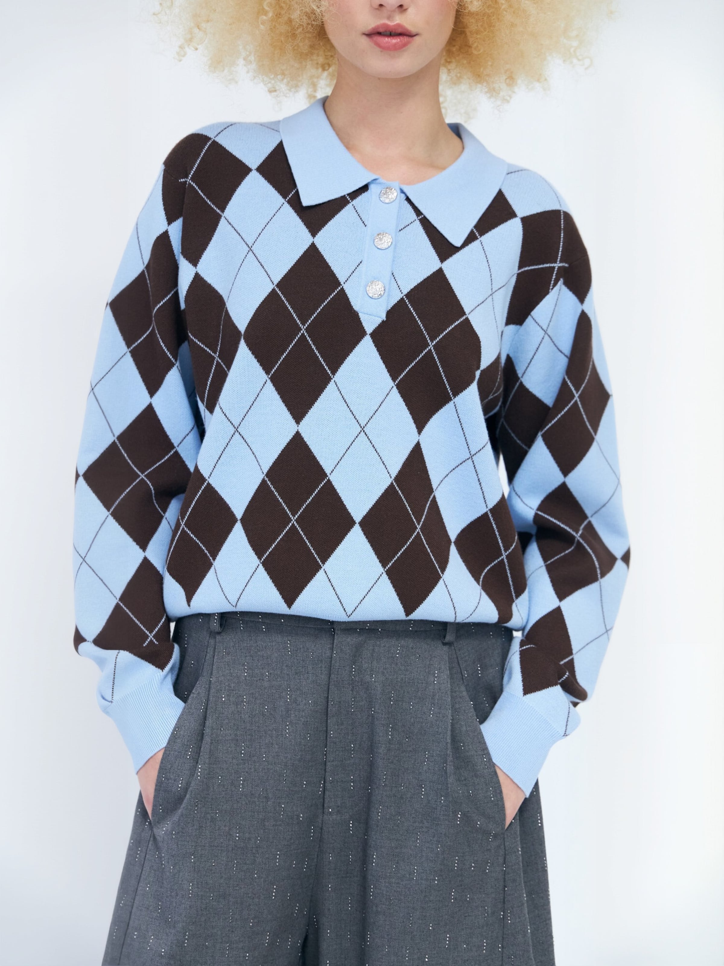 Crās Sweater ' Lovemycras ' in Blue: front