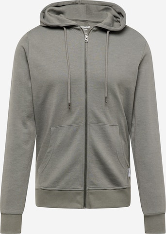 JACK & JONES Zip-Up Hoodie in Grey: front