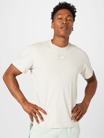 ADIDAS SPORTSWEAR Функционална тениска 'Essentials Feelvivid Drop Shoulder' в бежово: отпред