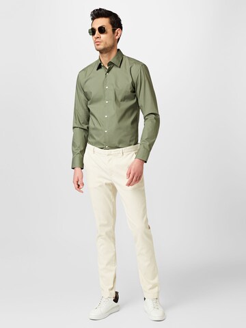 BOSS Black Slim fit Button Up Shirt 'H-Hank' in Green