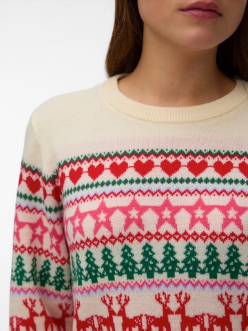 VERO MODA Sveter 'VMNEWCHRISTMAS' - Béžová
