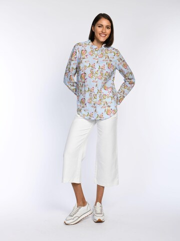 White Label by RoFa Bluse 'Stehkragenbluse aus bedruckter Baumwolle'‌‌‌‌‌‌ in Blau: Vorderseite