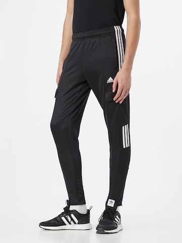 ADIDAS SPORTSWEAR Slim fit Workout Pants 'Tiro' in Black: front