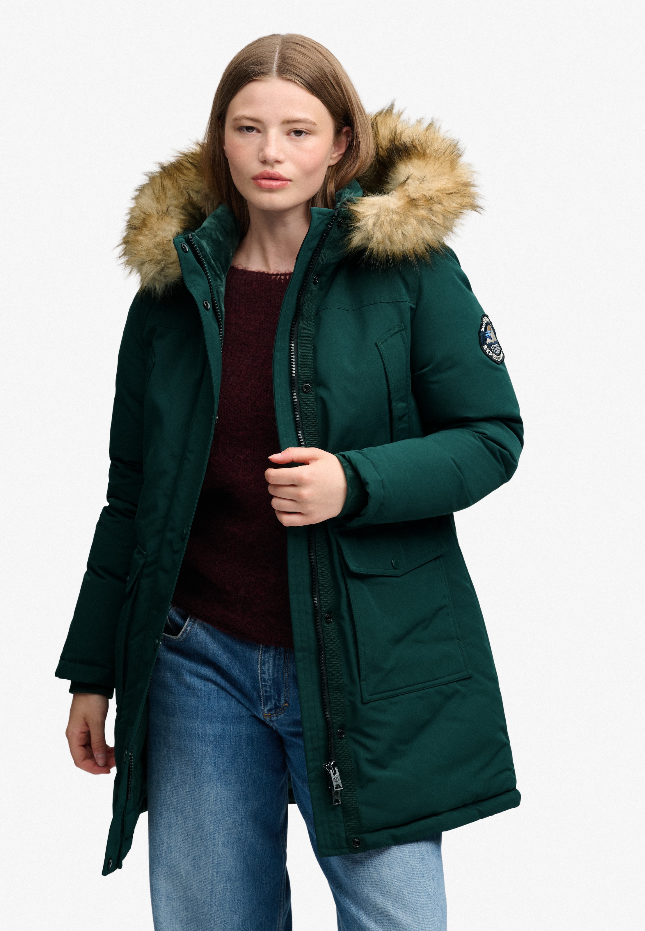 Superdry & Co Winterparka 'Everest' in Groen: voorkant