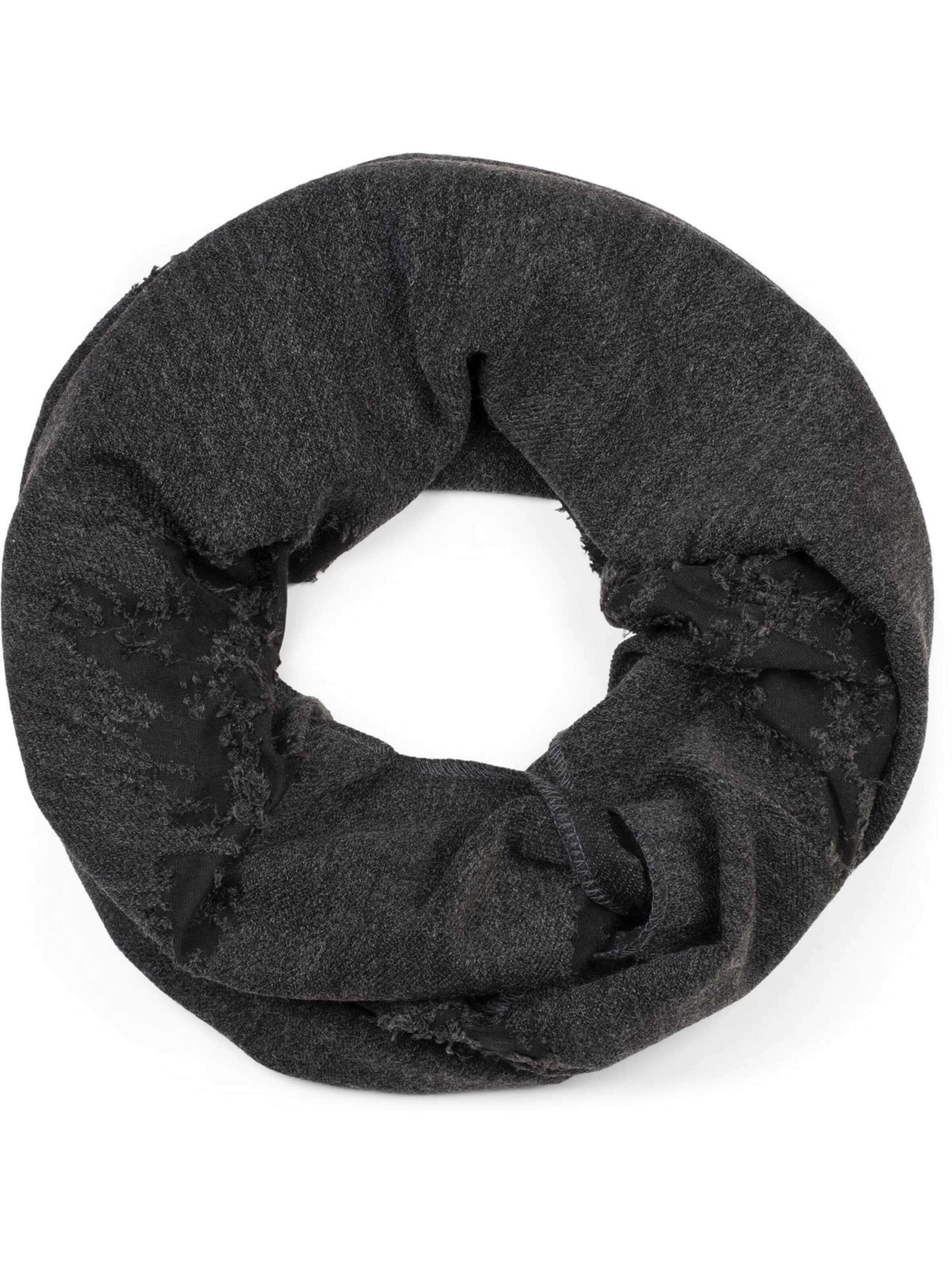 styleBREAKER Schlauchschal 'Loop Schal Destroyed Look'‌ in Grau: Vorderseite