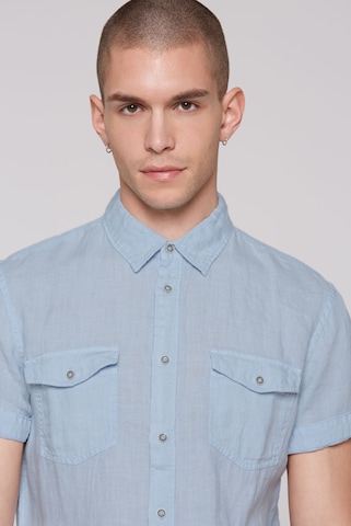 CMPD Slim fit Button Up Shirt in Blue