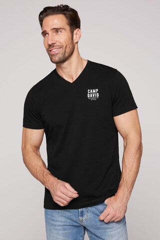 CAMP DAVID Shirt in Black: front