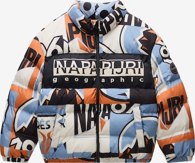 NAPAPIJRI Zimska jakna 'A-Primiero' u svijetloplava / tamno narančasta / crna / bijela, Pregled proizvoda