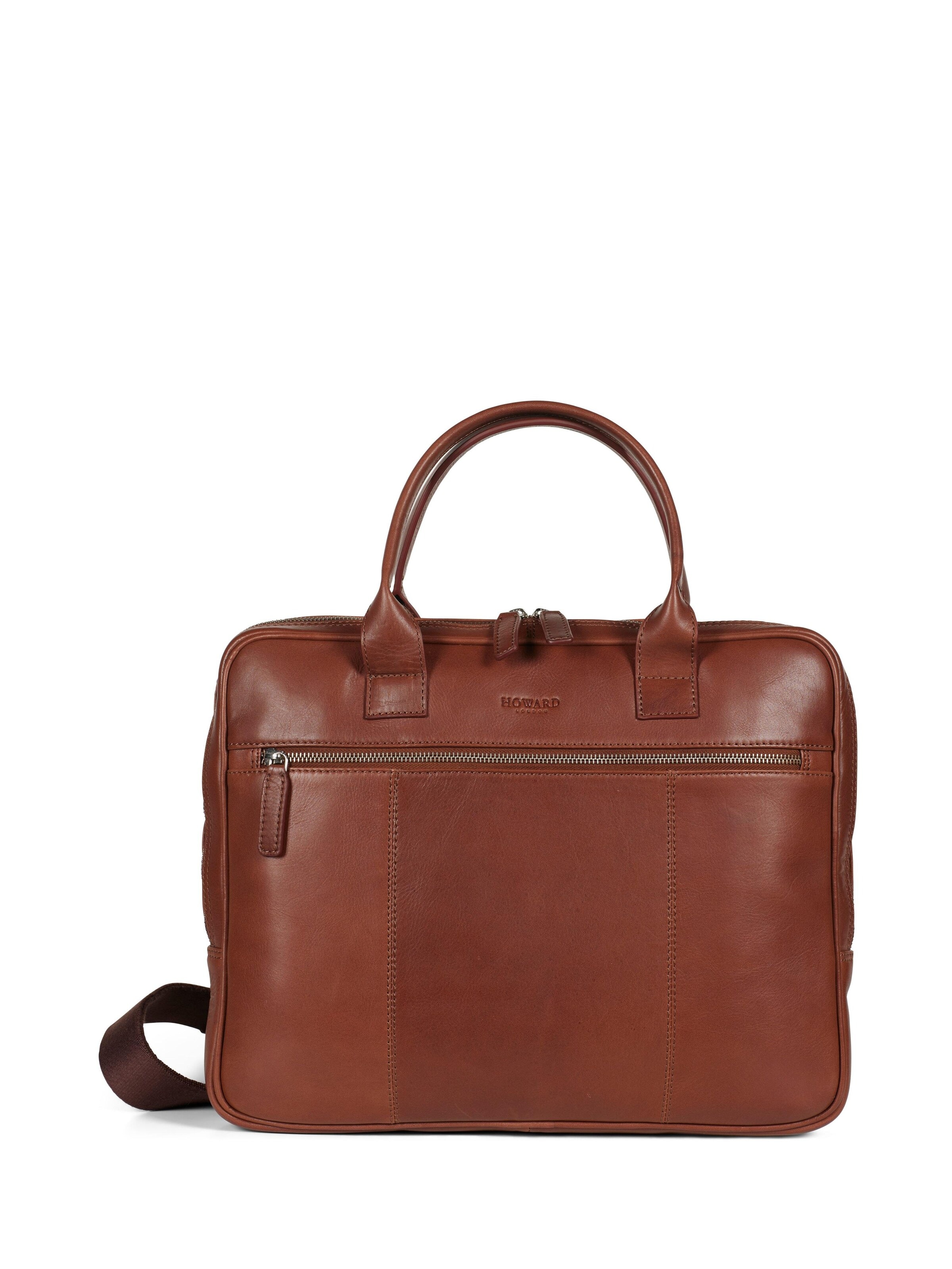 Howard London Laptoptas 'Laptop Bag Conrad Brown' in Bruin: voorkant