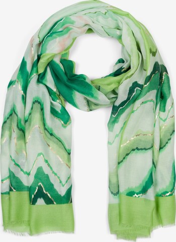 styleBREAKER Schal 'Leichter Schal mit Zick-Zack Muster' in Grün: Vorderseite