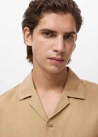 MANGO MAN Regular fit Button Up Shirt 'Banarea' in Beige