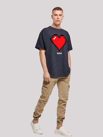 F4NT4STIC Shirt 'Pixel Herz' in Blue