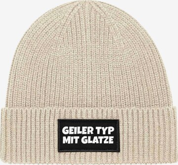 Youth Designz Mütze 'Geiler Typ mit Glatze' in Beige: Vorderseite