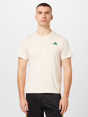 ADIDAS PERFORMANCE Functioneel shirt 'Sports Club Graphic' in Beige: voorkant