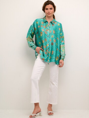 Cream Blouse 'Pilou' in Green