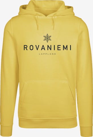 Sweat-shirt 'Schneeflocke Winter Lappland' F4NT4STIC en jaune : devant