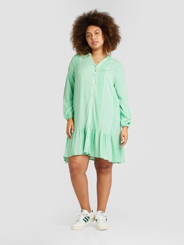 ONLY Carmakoma Shirt Dress 'MARRAKESH' in Green