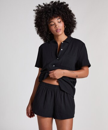 Hunkemöller Korte pyjama in Zwart