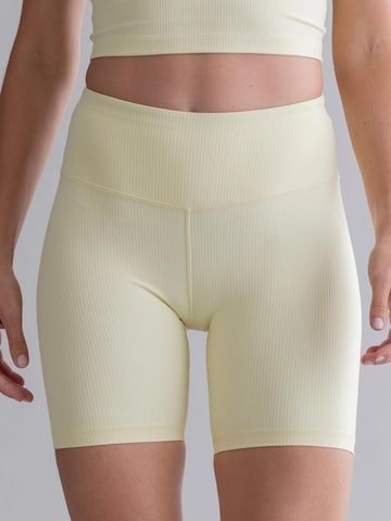 Hey Honey - Skinny Leggings 'Biker Ribbed' en amarillo