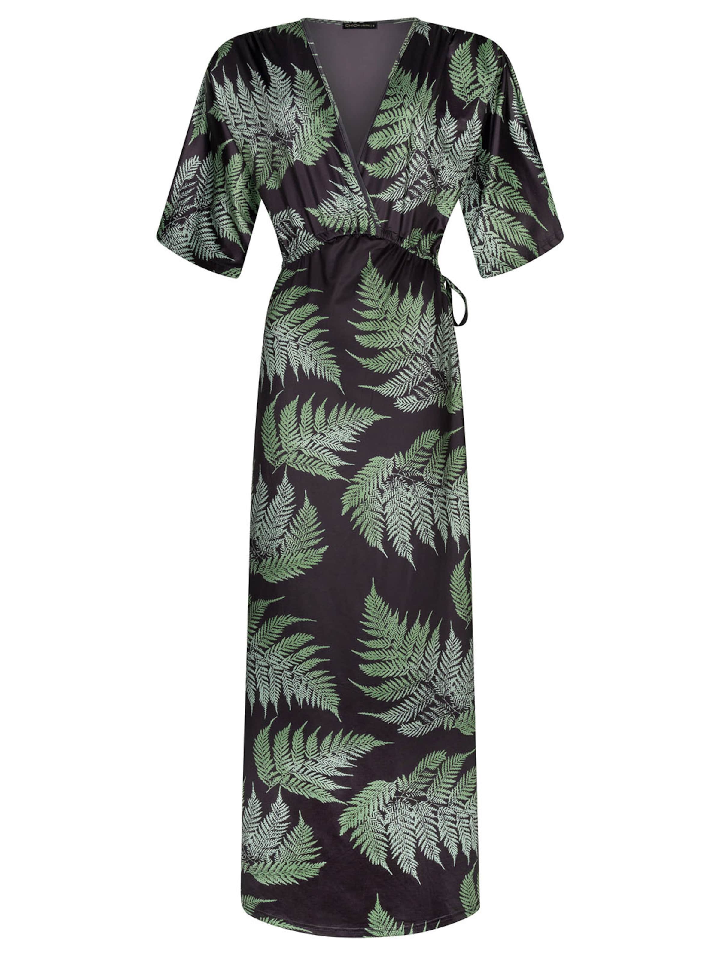 Chic by Lirette Dress 'Kimono Lotus Boquete' in Black: front