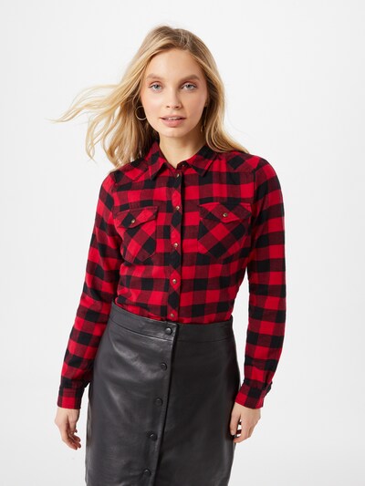 ONLY Bluse 'Rock It' in kirschrot / schwarz, Modelansicht