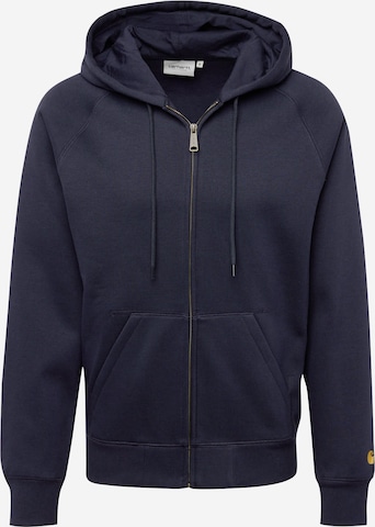 Carhartt WIP Zip-Up Hoodie in Blue: front