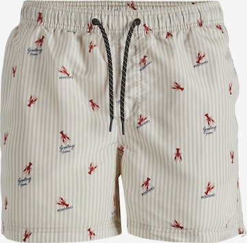 JACK & JONES Board Shorts 'Crete' in White: front