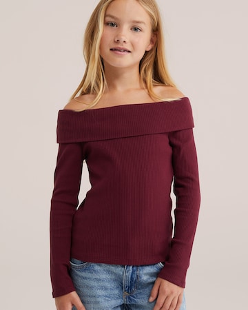 T-Shirt WE Fashion en rouge : devant