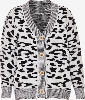 Poomi Knit Cardigan in White: front