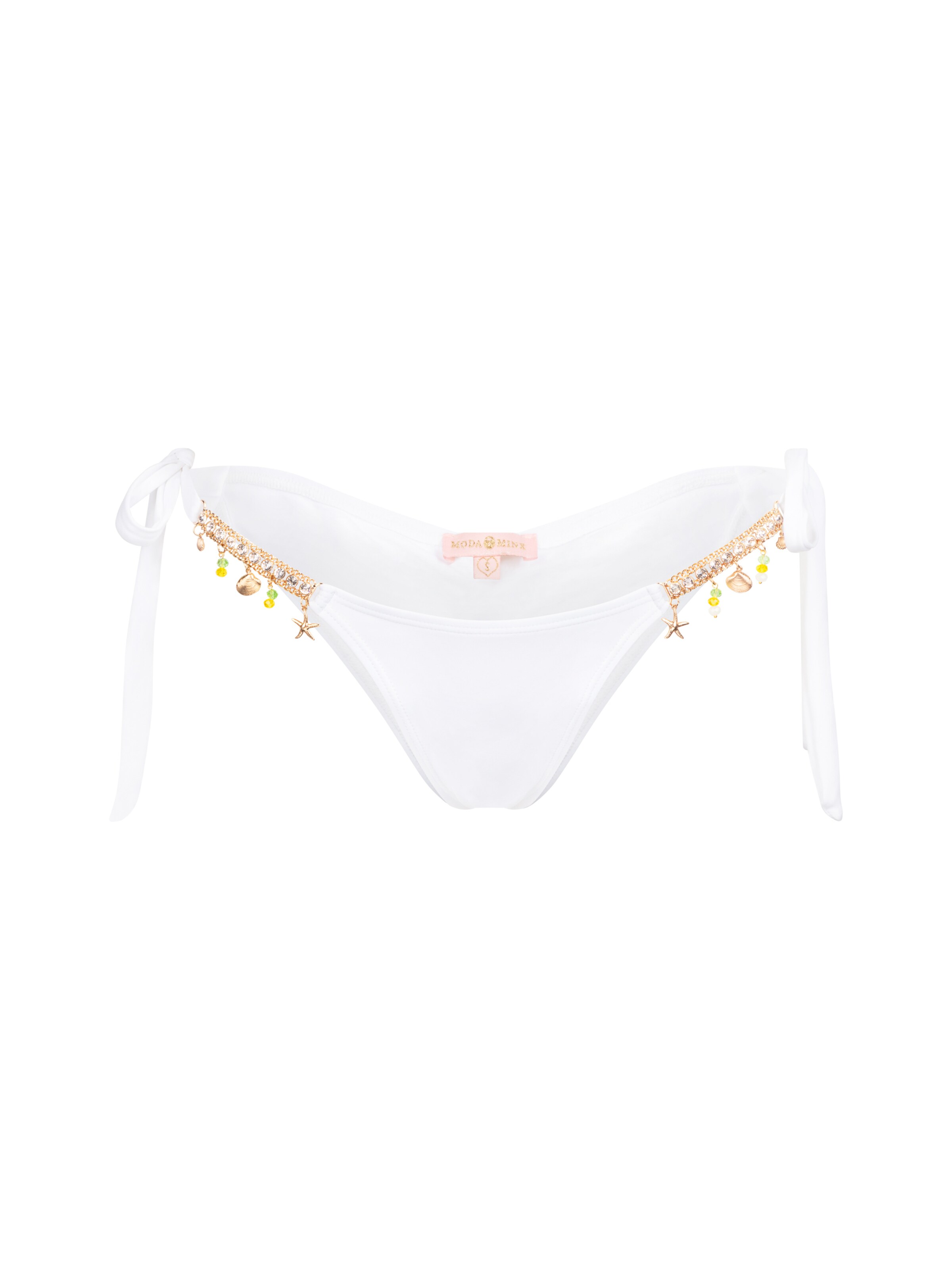 Moda Minx Bikini bottom in White: front