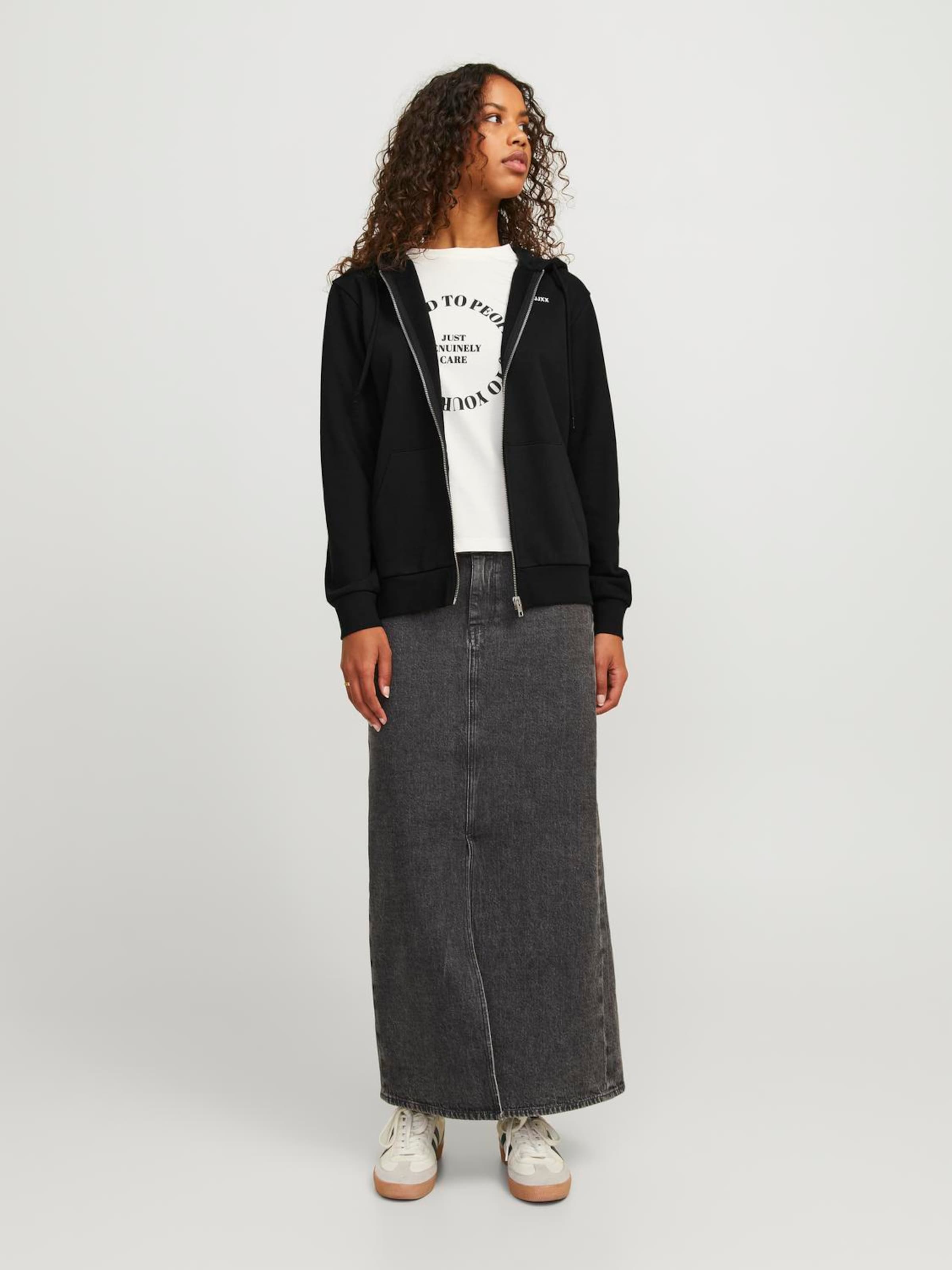 JJXX Zip-Up Hoodie 'JXAbbie' in Black | ABOUT YOU