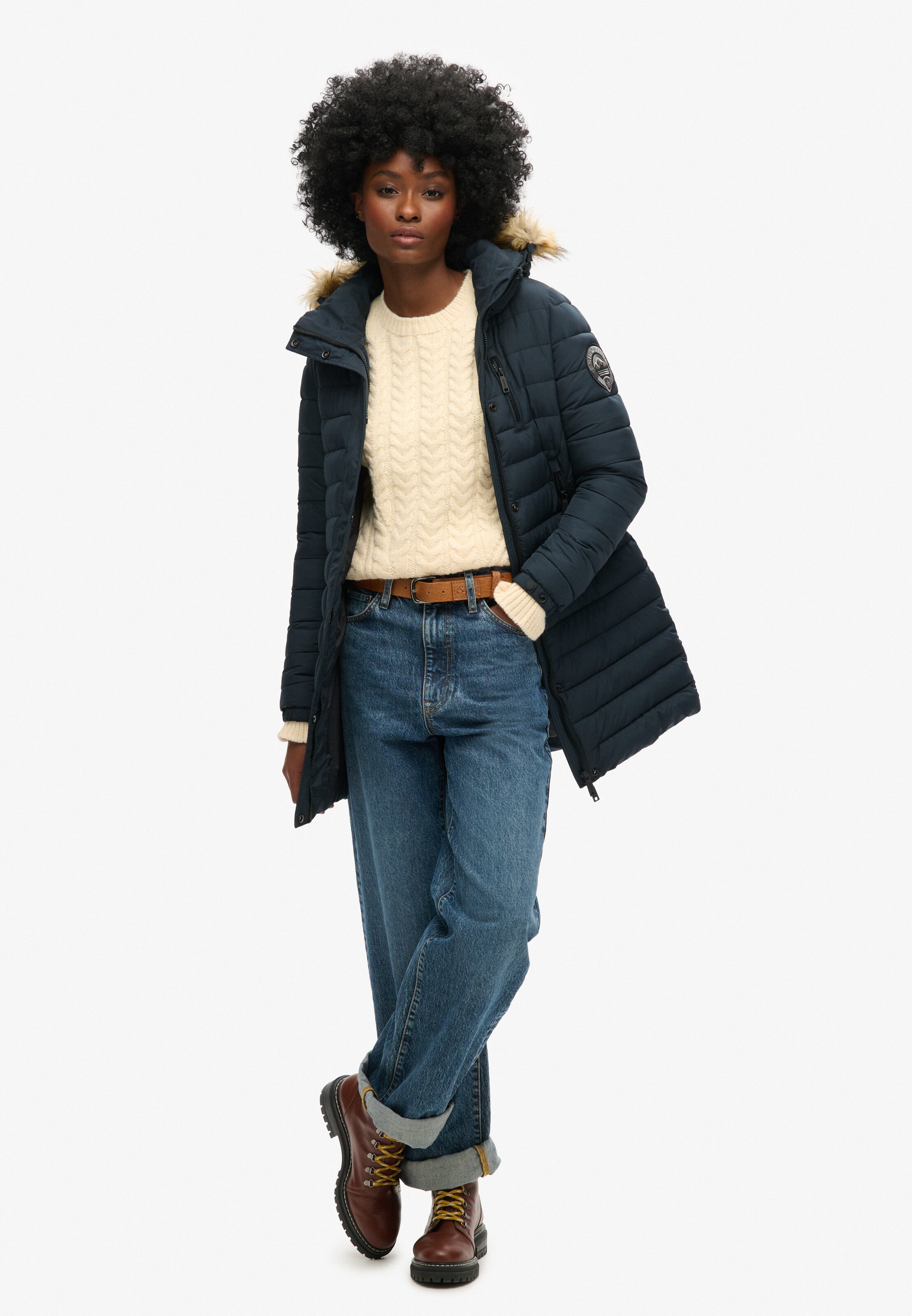 Palton de iarnă 'Fuji' de la Superdry pe albastru