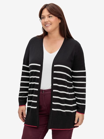 SHEEGO Knit cardigan in Black: front