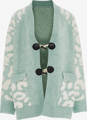 IMANE Knit Cardigan in Green: front