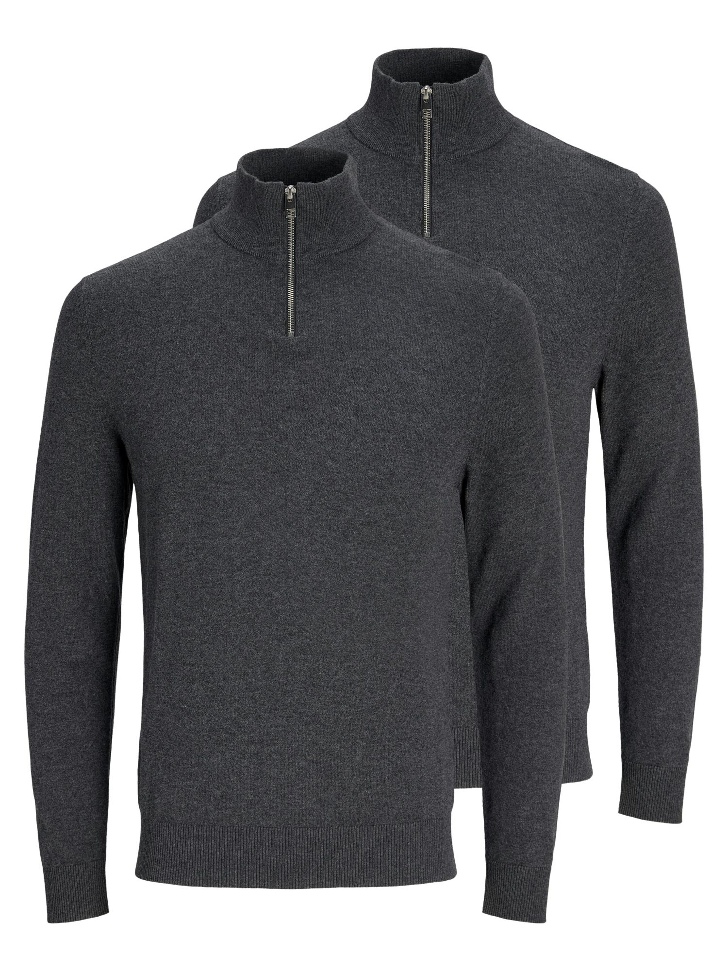 JACK & JONES Pullover 'Emil Knit'‌‌‌ in Grau: Vorderseite