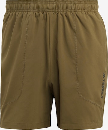 ADIDAS TERREX Outdoor Pants 'Multi' in Green: front