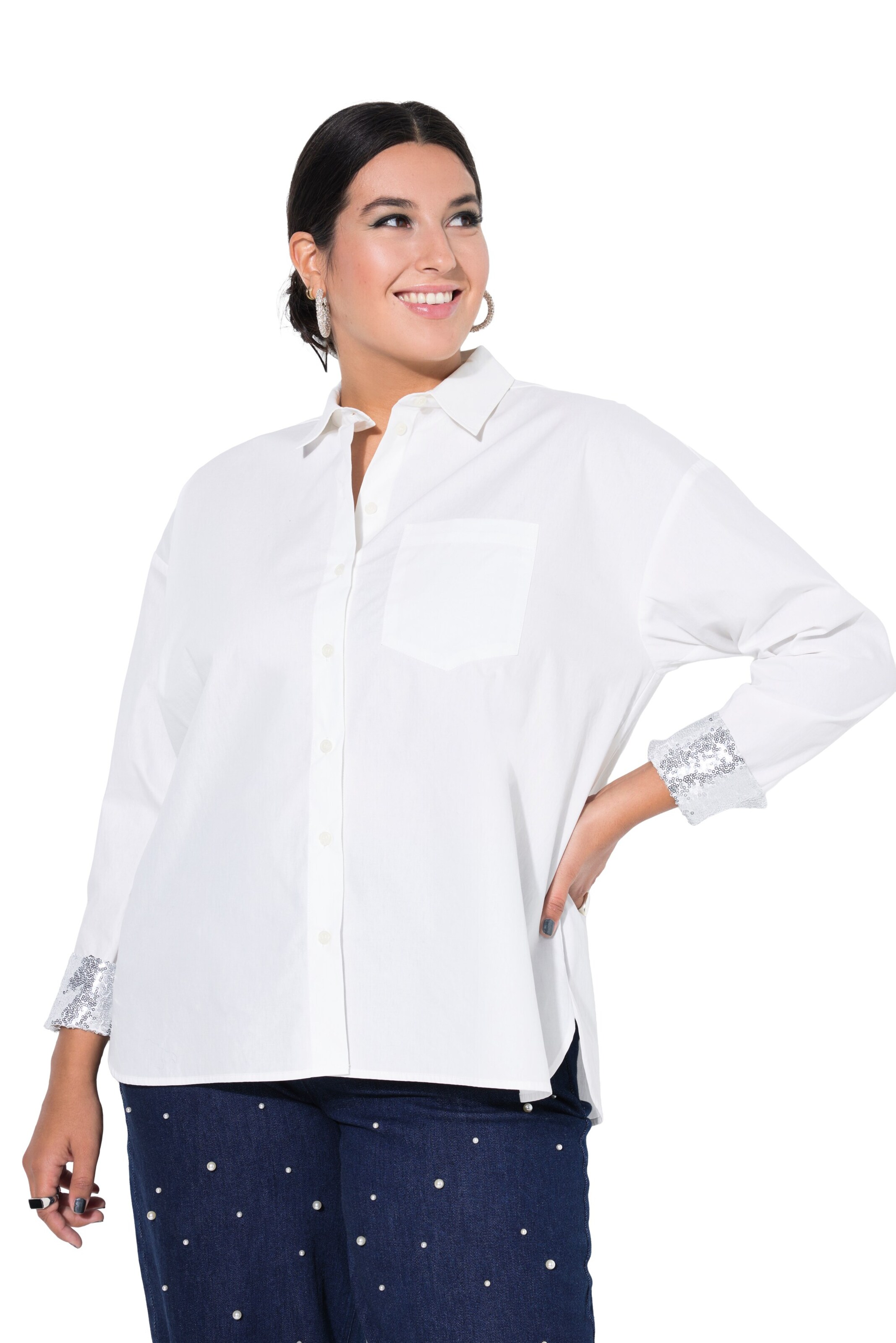Studio Untold Blouse in White: front