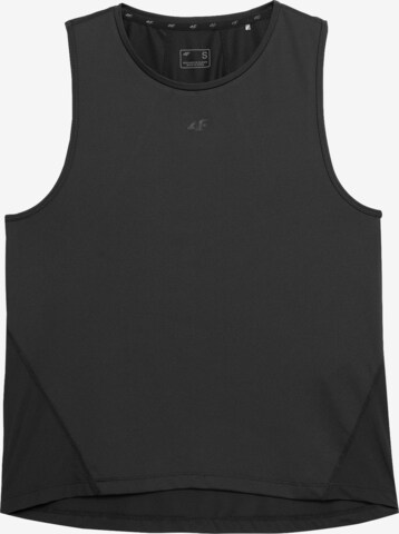 4F Sports Top in Black: front