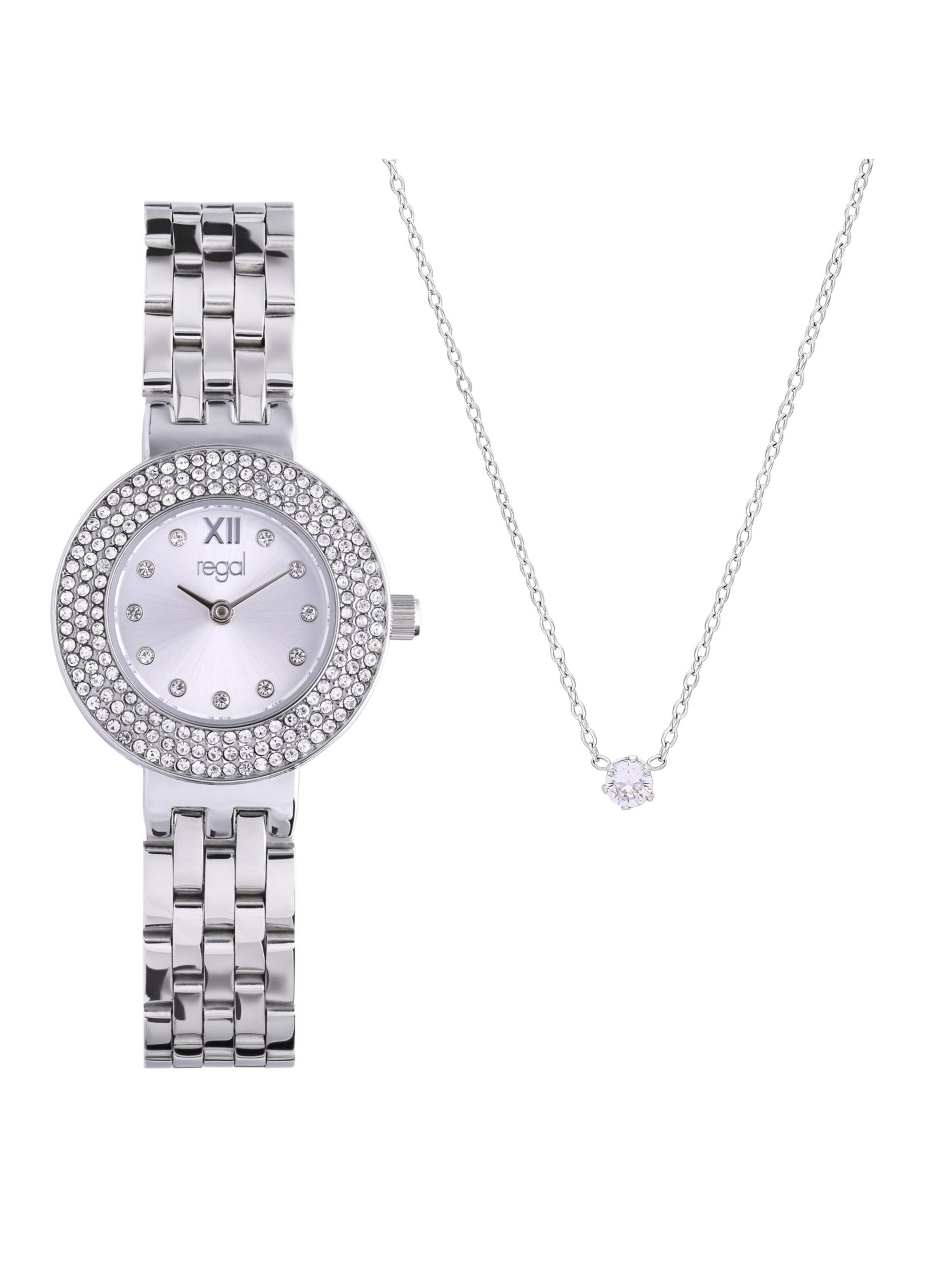 Lucardi Jewelry Set 'Design' in Silver: front