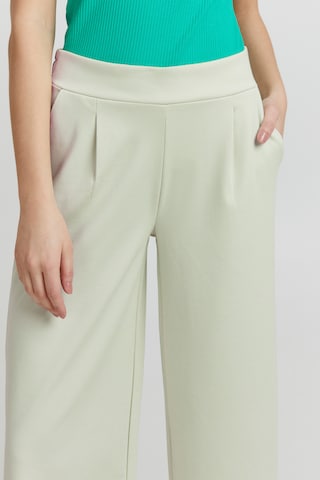 ICHI Wide leg Pleat-front trousers 'KATE' in Green