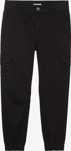 TOM TAILOR Regular Trousers in Black: front