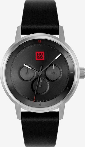 HUGO Red - Reloj analógico en negro: frente