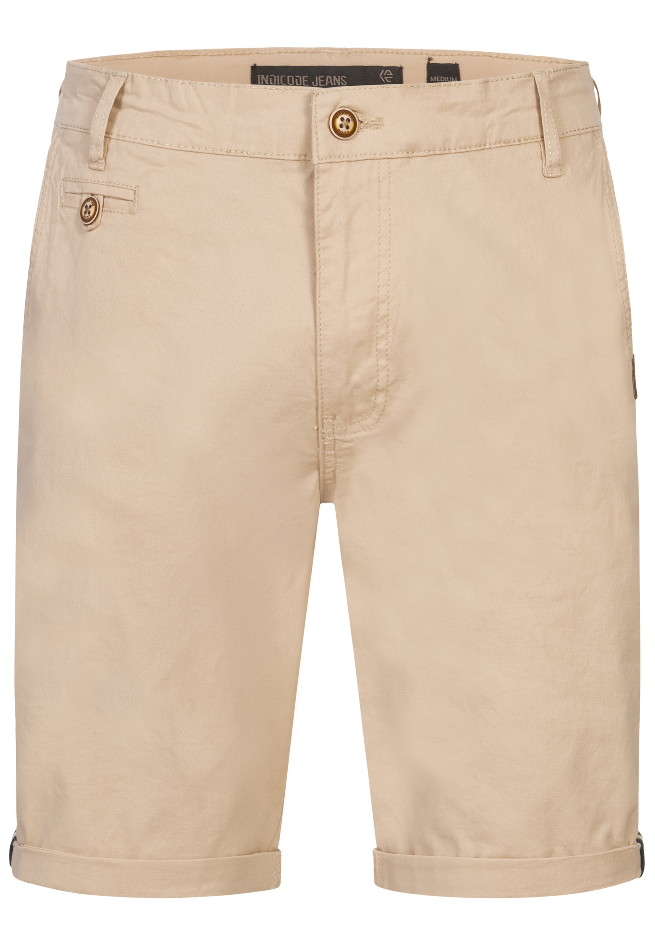 INDICODE JEANS Shorts 'Creel' in Beige: Vorderseite