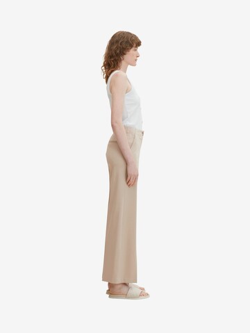 TOM TAILOR Wide leg Pleated Pants 'LEA' in Beige