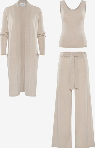 Abito da casa 'LOUNGEWEAR SET - Cardigan Blossom & Top Blossom & Pants Bailey' di YOU LOOK PERFECT in beige: frontale
