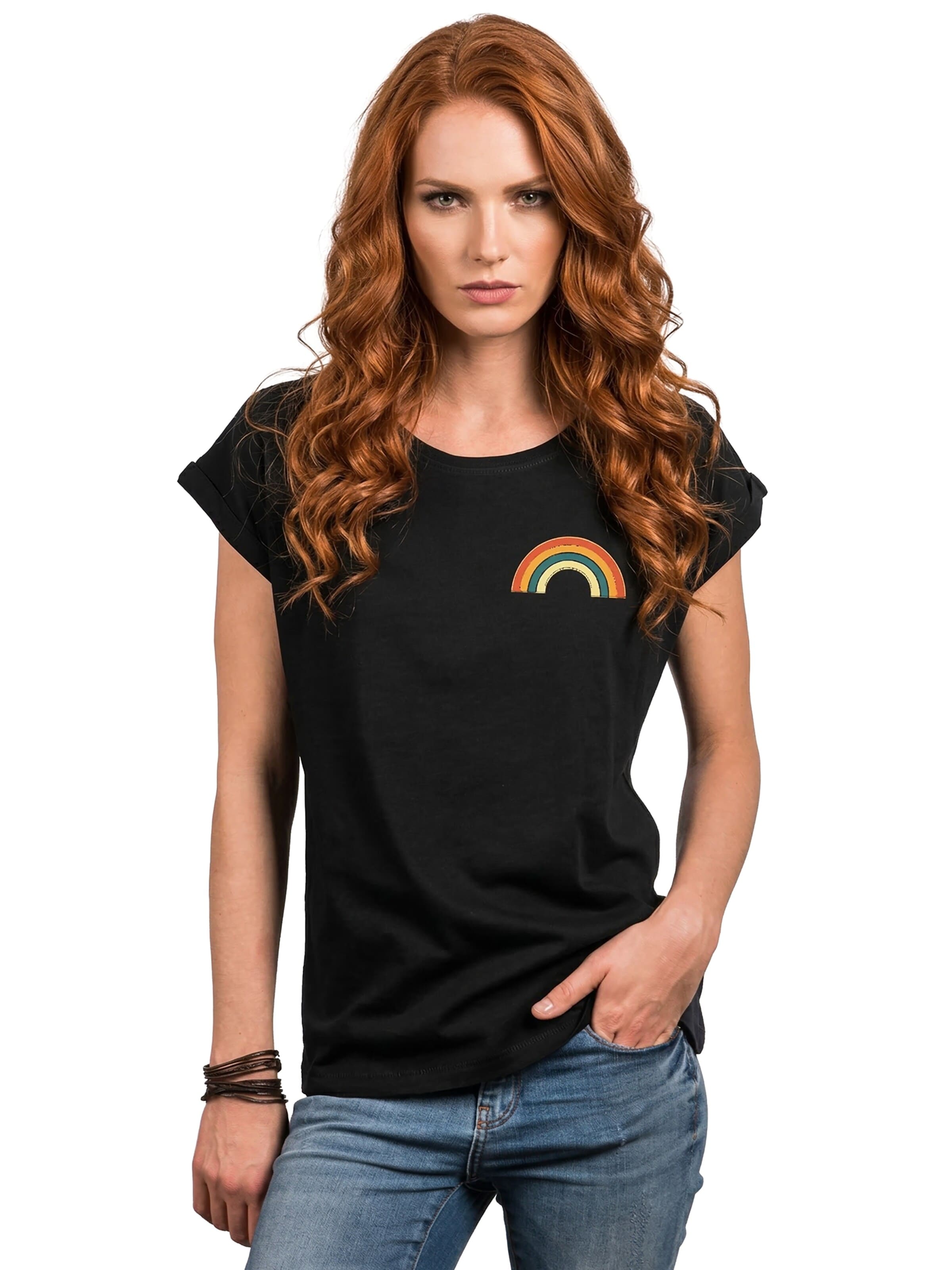 MAKAYA Shirt 'Rainbow'‌‌‌‌‌‌‌‌‌ in Schwarz: Vorderseite